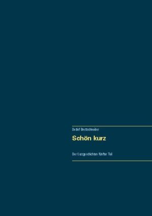 Theoretisch könnte man dieses Buch unter das Motto stellen: "Er kann es einfach nicht lassen". Der Autor wollte nämlich das Schreiben von Kurzgeschichten an sich schon längst an den sprichwörtlichen Nagel gehängt haben, hätte dann aber nichts mehr zum Protzen im Bekanntenkreis vorweisen können. Also stolpert er auch in dieser Ausgabe wieder quer durch alle Genres. Neben den Ermittlungen eines dicken Kriminalkommissars findet der Leser auch ein Märchen, und den Erlebnissen eines Privatdetektivs steht beispielsweise eine Geschichte von Aliens gegenüber. Dementsprechend hofft der Verfasser, dass auch diesmal wieder für jeden Geschmack etwas Passendes in diesem Machwerk zu finden ist.