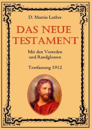 "Es wäre wohl recht und billig, daß dies Buch ohne alle Vorrede und fremden Namen ausging, und nur sein selbst eigenen Na-men und Rede führete. Aber dieweil durch manche wilde Deu-tung und Vorrede der Christen Sinn dahin vertrieben ist, daß man schier nicht mehr weiß, was Evangelium oder Gesetz, Neu oder Alt Testament heiße: fordert die Notdurft, eine Anzeige und Vorrede zu stellen, damit der einfältige Mann aus seinem alten Wahn auf die rechte Bahn geführet und unterrichtet werde, wes er in diesem Buch gewarten solle, auf daß er nicht Gebot und Gesetz suche, da er Evangelium und Verheißung Gottes suchen sollte." D. Martin Luther, Vorrede zum Neuen Testament. Die hier vorliegende Ausgabe des Neuen Testamentes folgt der Übersetzung D. Martin Luthers in der bewährten Textfassung 1912 und enthält zudem die Vorreden und Randglossen des großen Reformators zu den einzelnen Büchern und Versen.