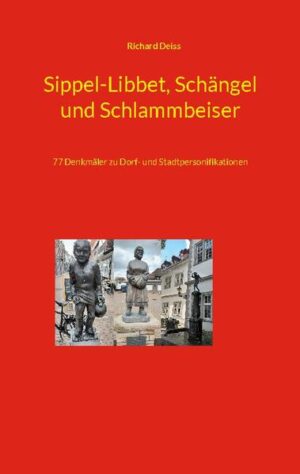 77 Denkmäler für Dorf- und Stadtpersonifikationen werden in diesem Büchlein vorgestellt, von der Allegorie einer Metropole bis zu Denkmale für Necknamen kleiner Orte, von Berolina bis zum Kuoleroffer, von Hammonia bis zum Wetzstoispucker. Für Stadtflanierer und solche, die sich auch für kleine Orte und ihre speziellen Legenden interessieren.