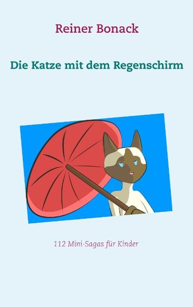 Nach die Die Raupe mit dem Sonnenhut, dem ersten deutschsprachigen Buch mit 111 Mini-Sagas für Leser ab 9 Jahre, legt der Magdeburger Autor Reiner Bonack nun mit Die Katze mit dem Regenschirm, 112 Mini-Sagas für Kinder, ein weiteres Buch, das dieser Textform verpflichtet ist, vor. Er bietet mit dieser 1982 vom englischen Schriftsteller Brian Aldiss erfundenen Literaturform aus genau 50 Wörtern seinen jungen Lesern erneut ein spannendes, abwechslungsreiches und zum Weiterdenken anregendes Lesevergnügen. Ob in der realen Welt der Kinder oder in märchenhaften Welten angesiedelt, diese neuen 112 Kürzestgeschichten sind voller Witz, Fantasie und überraschender Einfälle.