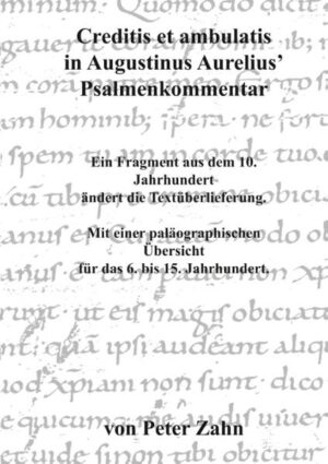 Der vorliegende Band berichtet im ersten Teil über den Fund eines Handschriftenfragments im Gemeindearchiv von Rio nell’ Elba, im Ostteil der gleichnamigen Insel. Der Ort war seit der Antike ein zentraler Platz für die Gewinnung von Eisenerz. Die großformatigen Pergamentblättern aus dem 10. Jahrhundert waren als Vorsatz und Umschlag in einen Einband des 15.-16. Jahrhunderts geklebt, der 1604 für eine Abschrift der örtlichen Minenstatuten zweitverwendet wurde. Der Text aus dem 10. Jahrhundert ist eine unbekannte Wendung aus dem Psalmenkommentar von Augustinus Aurelius (354-430). Inzwischen ist er in der Edition der Österreichischen Akademie der Wissenschaften von 2011 enthalten. Seine Besonderheit ist eine neue Version im Kommentar zu Psalm 30., „Creditis et ambulatis