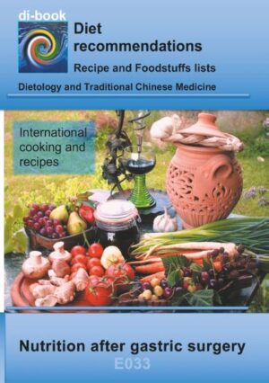 di-book - nutritional counseling after syndromes - Diet recommendations, recipes and food supplements for supporting the school medicine therapy. The recipes help you to cook tasty dishes. All recipes with cooking instructions, calorie indications and description of the effect. The foods are shown in categories Recommended, Yes, Less and No, and help orientate if your own recipes should be cooked.