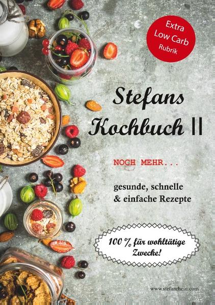 "Sich gesund ernähren und dabei Gutes tun." So könnte man das Motto von Stefans Kochbüchern umschreiben. 100 % des Reinerlöses werden an wohltätige Zwecke gespendet. Beide Kochbücher enthalten jeweils fast 400 Rezepte, die einfach zuzubereiten sind (unkomplizierte, überall erhältliche Zutaten