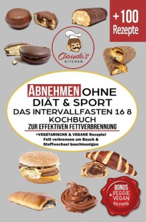 Abnehmen ohne Diät & Sport(inkl. Vegetarier & Veganer Rezepte) Was erwartet Sie in diesem Buch? (ACHTUNG: Zusammenfassung in nur EINEM SATZ) Wer sich die Artikelbeschreibung komplett ersparen möchte, für diejenigen versuche ich mein Buch in einem Satz zusammenzufassen: Sie machen eine Diät OHNE ES ZU MERKEN, bzw. OHNE AUF IHRE GEWOHNTEN GERICHTE VERZICHTEN ZU MÜSSEN! Für diejenigen, die eine ausführlichere Anleitung wünschen, werde ich in diesem Text eine knappe Einführung in meinem Buch schenken. Wie bereits angedeutet, bekommen Sie hier genau die Kochrezepte serviert, die Sie in der Regel vermeiden sollten, jedoch in einer gesunden Variante, wo diese ohne Konsequenzen verzehrt werden können. Sie machen quasi „keine Diät“ und können z.B. trotzdem von einer Gewichtsreduktion profitieren und, oder Muskulatur aufbauen, genauso können Sie sich auch einfach nur gesund ernähren, ohne dadurch auf irgendeiner Art und Weise darunter zu leiden. Genau deswegen habe ich dieses Buch geschrieben, denn hier bekommen Sie ALLE GERICHTE die Sie in einer Diät„nicht essen dürfen“ jedoch in einer GESÜNDEREN Variante auf einem Silber Tablet, bzw. innerhalb eines E-Book, oder Taschenbuch serviert. Welche Rezepte kommen vor? (Beispiele)? GESUNDE VARIANTEN VON: Brote, Brötchen, Baguette-Sandwiches Pfannkuchen VEGGIE & VEGANE Aufstriche Focaccia Pizza Frikadellen Falafel Döner (Veggie Sandwich) Pasta, Gnocchi Lasagne Kartoffelpuffer VEGGIE Burger, Kroketten Kibbeh Süßspeisen: z.B. Pudding, Eiscreme Gebäck wie: Apfeltaschen, Amerikaner, und Schokoladensorten (Ersatz für sehr bekannte Schokoriegel-Sorten) Herzlichst, Ihr Claude’s Kitchen Team.