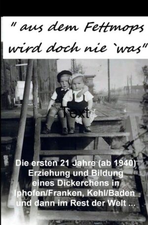 Der achtzigjährige Autor erinnert sich schmunzelnd an eine behütete Kriegs- und Nachkriegskindheit in dörflicher Umgebung (Iphofen bis 1954) und an die lieblose überstrenge Erziehung durch den Vater (Wehrmachtsunteroffizier)