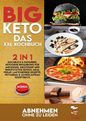 BIG Keto! - Abnehmen OHNE zu leiden (inkl. Diätplan) Was erwartet Sie in diesem Buch? (ACHTUNG: Zusammenfassung in nur EINEM SATZ) Wer sich die Artikelbeschreibung komplett ersparen möchte, für diejenigen versuche ich mein Buch in nur einem Satz zusammenzufassen: Sie machen eine Diät OHNE ES ZU MERKEN, bzw. OHNE EINE DIÄT ZU MACHEN! (KEIN Verzicht auf leckere Gerichte!) Für diejenigen, die eine ausführlichere Anleitung wünschen, werde ich in diesem Text eine knappe Einführung in meinem Buch schenken. Wie bereits angedeutet, bekommen Sie hier genau die Kochrezepte serviert, die Sie in der Regel vermeiden sollten, jedoch in einer gesunden Variante, wo diese ohne Konsequenzen verzehrt werden können. Sie machen quasi „keine Diät“ und können z.B. trotzdem von einer Gewichtsreduktion profitieren und, oder Muskulatur aufbauen, genauso können Sie sich auch einfach nur gesund ernähren, ohne dadurch auf irgendeiner Art und Weise darunter zu leiden. Genau deswegen habe ich dieses Buch geschrieben, denn hier bekommen Sie ALLE GERICHTE die Sie in einer Diät „nicht essen dürfen“ jedoch in einer GESÜNDEREN bzw. „ketogenen“ Variante auf einem Silber Tablet, bzw. innerhalb eines E-Book, oder Taschenbuch serviert. Welche Rezepte erwarten mich als Beispiel? Brot / Knäckebrot / Brötchen Marmelade / Haselnuss Creme (Aufstriche) Croissants Proteinriegel / Schokoriegel Gyros, Pommes Nuggets Pizza Pasta / Ital., Asia Nudeln Hamburger Hot Dogs Süßspeisen: z.B. Pudding, Milchreis Kokos Pralinen Ice Cream Crêpes Chips etc.