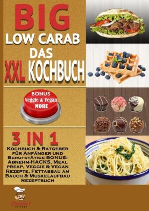 BIG Low Carb! - Abnehmen OHNE zu hungern (inkl. Diätplan) Was erwartet Sie in diesem Buch? (ACHTUNG: Zusammenfassung in nur EINEM SATZ) Wer sich die Artikelbeschreibung komplett ersparen möchte, für diejenigen versuche ich mein Buch in einem Satz zusammenzufassen: Sie machen eine Diät OHNE ES ZU MERKEN, bzw. OHNE AUF IHRE GEWOHNTEN GERICHTE VERZICHTEN ZU MÜSSEN! Für diejenigen, die eine ausführlichere Anleitung wünschen, werde ich in diesem Text eine knappe Einführung in meinem Buch schenken. Wie bereits angedeutet, bekommen Sie hier genau die Kochrezepte serviert, die Sie in der Regel vermeiden sollten, jedoch in einer gesunden Variante, wo diese ohne Konsequenzen verzehrt werden können. Sie machen quasi „keine Diät“ und können z.B. trotzdem von einer Gewichtsreduktion profitieren und, oder Muskulatur aufbauen, genauso können Sie sich auch einfach nur gesund ernähren, ohne dadurch auf irgendeiner Art und Weise darunter zu leiden. Genau deswegen habe ich dieses Buch geschrieben, denn hier bekommen Sie ALLE GERICHTE die Sie in einer Diät„nicht essen dürfen“ jedoch in einer GESÜNDEREN Variante auf einem Silber Tablet, bzw. innerhalb eines E-Book, oder Taschenbuch serviert. Welche Rezepte kommen vor? (Beispiele)? (BONUS: Es sind auch VEGETARISCHE & VEGANE Gerichte vorhanden!) Brote, Brötchen, Baguette-Sandwiches Eierkuchen, Pfannkuchen, Pancakes, Crêpes Haselnuss Crème, Marmelade (Aufstriche) Flammkuchen Pizza Frikadellen Lahmacun (Türkische Pizza) Döner (Kebab Sandwich) Gyros Pita Pasta, Gnocchi Lasagne Kartoffelpuffer Double BIG Hamburger, Pommes Mexico, Asia, China Küche Süßspeisen: z.B. karamelisierte Mandeln, Pudding, Milchreis Karamel / Joghurt / Milchschokolade (Ersatz für sehr bekannte Schokoriegel-Sorten) Tiramisu, Ice Cream Torten Herzlichst, Ihr Charlie’s Kitchen