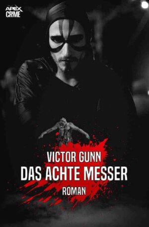 Eines nach dem anderen sausten die Messer durch die Luft - Inspektor Cromwell zählte unbewusst mit. Sechs... sieben... Das achte Messer traf schließlich das Mädchen in den Hals. Der Inspizient trat vor den Vorhang. »Meine Damen und Herren! Leider hat sich ein Unglücksfall ereignet...« Ein Unglückfall? Mord, sagt Inspektor Cromwell... Der Roman DAS ACHTE MESSER von Victor Gunn (eigentlich Edwy Searles Brooks