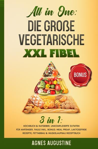 All in One: Die große vegetarische XXL Fibel. Liebe Leser, ich freue mich, dass Sie sich für mein 2in1 Kochbuch & Ratgeber entschieden haben und möchte mich ganz herzlich bei Ihnen bedanken Dieses Buch ist ein Geschenk an alle, die sich mit der vegetarischen Ernährung beschäftigen und keine Lust haben, lange in der Küche zu stehen oder Zutaten suchen zu müssen. Die Zutaten in diesem Buch sind völlig leicht & simpel zu finden und Preiswert. Ohne komplizierte Zubereitungen und dennoch ein Genuss. Diese und weitere Gründe haben mich dazu bewegt dieses Buch zu schreiben und Ihnen diese Informationen als Mehrwert anbieten zu können. Lassen Sie mich eine Einführung mit den wichtigsten Punkten und interessanten Fakten präsentieren. Ob für Singles, oder die ganze Familie, hier ist für jeden etwas dabei. Kleine Einblicke in das Buch, diese Bereiche erwarten Sie •Vegetarische Grundbasics •Vegetarische Ersatzprodukte •Grundrezepte •Gluten-Laktose freie Rezepte •Gesunde „Fast-Food“ Rezepte •Meal-Preap Rezepte Bonusteil: •Muskelaufbau mit veganer Ernährung •Abnehmen ohne Hunger •Ausdauersport •Yoga •Tipps & Tricks Lasse Sie sich überraschen, was dieses magische Buch alles zu bieten hat. In meinem Buch finden Sie mehr als genug Rezepte, die das Leben versüßen und auch ebenfalls für herzhaften Genuss und großartige Gaumenfreuden sorgen. Wir wünschen Ihnen viel Spaß beim Ausprobieren der Rezepte und hoffen Sie können die gewonnene Zeit sinnvoll nutzen. Herzlichst, Ihre Agnes Augustine.