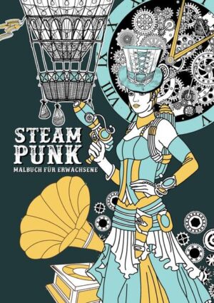 Steampunk Malbuch zum Dampf ablassen!  Wunderschönes detailreiches Steampunk und Mode Malbuch für Erwachsene.  Das Ausmalbuch im Retro- Futuristik Stil beinhaltet      100 Seiten A4     50 Steampunk Ladies     Steampunk Tiere     Gothic Kostüme     Steampunk Kostüme     Dampflokomotiven     20er Jahre Designs     Viktorianische Kleidung     Viktorianisches Interieur     Zahnräder, Metall & Technik     alte Zahnraduhren     Heißluftballone     Grammophone     schwarzer Hintergrund (kein durchdrücken)     gut geeignet zum ausscheiden und aufhängen  Dieses Malbuch bietet Dir viele kreative und entspannende Stunden mit ausgefallenen Motiven.