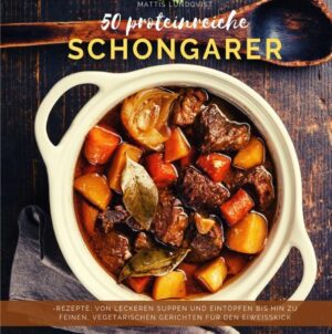 Zeit für den Slow-Cooker und eiweißreiche Gerichte! Wer protenreiche Rezeptideen für seinen Schongarer sucht, ist hier genau richtig. Mit fünfzig Kochvorschlägen, die für jeden Anlass und Geschmack etw. zu bieten haben. Wie wäre es mit Hähnchen-Enchiladas aus dem Schongarer? Lust auf eine Kartoffel- oder Zucchinisuppe? Auf der Suche nach schmackhaften Hauptspeisenideen, die im Schongarer gekocht werden können? Soll es ein schonend zubereiteter Kürbis-Quinoa-Auflauf sein..? ...oder doch ein herzhafter Kichererbsen-Auberginen-Eintopf? Jetzt zuschlagen und die Welt des Slow-Cookers proteinreich genießen!