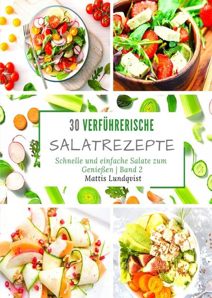 30 verführerische Salatrezepte für jeden Tag Von Kürbis-Avocado-Salat über Melonen-Minze-Salat bis hin zu Paprika-Brokkoli-Salat...stets formvollendeter Genuss. 30x leckere Salatgerichte... Wie wäre es mit einem Kardamon-Trauben-Salat? Darf es ein Yambohnensalat sein? Auf der Suche nach schmackhaften Ideen mit Tofu? Soll es ein veganer Süßkartoffelsalat mit Ingwer sein oder doch ein Zwetschgensalat mit Pfirsich und Banane? ...oder einfach mal ein Sommergemüsesalat für den passionierten Grünkostfan? Jetzt zuschlagen und mit Salatschüssel- und besteck bewaffnet leckere Gerichte zaubern!