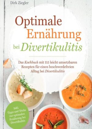 Optimale Ernährung bei Divertikulitis - Das Kochbuch mit 115 leicht umsetzbaren Rezepten für einen beschwerdefreien Alltag bei Divertikulitis Sie kennen den zerreißenden und drückenden Schmerz in Ihrem Unterbauch? Sie haben immer wiederkehrende Schübe dieser Krankheit und wissen überhaupt nicht weiter? Das muss nicht sein! Dieses Buch zeigt Ihnen wie Sie trotz Divertikel beschwerdefrei leben können, ohne dabei auf kulinarischen Genuss verzichten zu müssen. Dem Autor ist es mit diesem Buch gelungen, eine konkrete Lösungshilfe für Betroffene zu schaffen, die bisher bei dieser stark unterschätzten Krankheit, nach Hilfe bei Ihrem Problem gesucht haben. Er bietet Lösungen die Ihnen nachhaltig Linderung bei Ihren Beschwerden liefern können. So profitieren Sie von diesem Buch: •ABWECHSLUGSREICHE REZEPTE - viele Rezepte die Sie zu Divertikulitis finden sind aufwändig und mit langer Vorbereitungszeit verbunden, zudem sind Sie geschmacklich keine große Bereicherung, da immer die gleichen Zutaten verwendet werden. Dieses Buch liefert Ihnen 115 köstliche und leicht umzusetzende Rezepte für Ihren Alltag, die Ihnen helfen können, einen sorgenfreien Alltag zu genießen. •KOMPLETER LEITFADEN - Erfahren Sie von A bis Z wie Divertikel und eine Divertikulitis im Darm entstehen können und wie Sie diese durch Tipps und Tricks in der Ernährung vorbeugen und somit auch verhindern können. •SPANNENDE FAKTEN ZUR DARMGESUNDHEIT - Bei unseren modernen, westlichen Lebens- und Ernährungsgewohnheiten kommt die Darmgesundheit oftmals zu kurz. Dabei ist der Darm das Zentrum unserer Gesundheit. In diesem Buch erfahren Sie, wie Sie Ihren Darm mit einfachen Vorgehensweisen entlasten und stärken können, damit Divertikel in Zukunft gar nicht erst auftreten können. Bestellen Sie jetzt dieses Buch und beginnen Sie Ihre Divertikulitis in den Griff zu bekommen. Viel Spaß beim Kochen und guten Appetit.