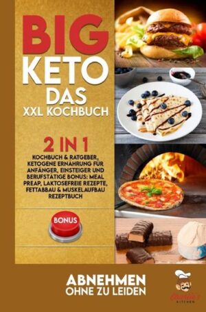 BIG Keto! - Abnehmen OHNE zu leiden (inkl. Diätplan) Was erwartet Sie in diesem Buch? (ACHTUNG: Zusammenfassung in nur EINEM SATZ) Wer sich die Artikelbeschreibung komplett ersparen möchte, für diejenigen versuche ich mein Buch in nur einem Satz zusammenzufassen: Sie machen eine Diät OHNE ES ZU MERKEN, bzw. OHNE EINE DIÄT ZU MACHEN! (KEIN Verzicht auf leckere Gerichte!) Für diejenigen, die eine ausführlichere Anleitung wünschen, werde ich in diesem Text eine knappe Einführung in meinem Buch schenken. Wie bereits angedeutet, bekommen Sie hier genau die Kochrezepte serviert, die Sie in der Regel vermeiden sollten, jedoch in einer gesunden Variante, wo diese ohne Konsequenzen verzehrt werden können. Sie machen quasi „keine Diät“ und können z.B. trotzdem von einer Gewichtsreduktion profitieren und, oder Muskulatur aufbauen, genauso können Sie sich auch einfach nur gesund ernähren, ohne dadurch auf irgendeiner Art und Weise darunter zu leiden. Genau deswegen habe ich dieses Buch geschrieben, denn hier bekommen Sie ALLE GERICHTE die Sie in einer Diät „nicht essen dürfen“ jedoch in einer GESÜNDEREN bzw. „ketogenen“ Variante auf einem Silber Tablet, bzw. innerhalb eines E-Book, oder Taschenbuch serviert. Welche Rezepte erwarten mich als Beispiel? Brot / Knäckebrot / Brötchen Marmelade / Haselnuss Creme (Aufstriche) Croissants Proteinriegel / Schokoriegel Gyros, Pommes Nuggets Pizza Pasta / Ital., Asia Nudeln Hamburger Hot Dogs Süßspeisen: z.B. Pudding, Milchreis Kokos Pralinen Ice Cream Crêpes Chips etc.