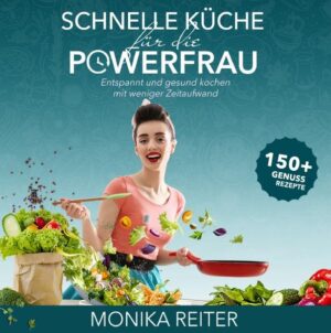 Schnelle Küche für die Powerfrau Sie sind eine vielbeschäftigte Frau und wollen für Zuhause und unterwegs schnelle und gesunde Mahlzeiten für und mit Ihrer Familie kochen? Für viele Menschen ist genau das eine große Herausforderung. Denn im Alltag bleibt oft nicht viel Zeit zwischen Kind und Karriere. In diesem Buch zeigt Köchin Monika Reiter Wege auf, um alles rund um das Kochen möglichst zeiteffizient (und dennoch lecker) über die Bühne zu bringen. Angefangen bei Tipps, wie Sie bereits beim Einkauf Zeit sparen, über das Kochen, Reste verarbeiten, bis hin zum Aufräumen. So entfällt der Stress - und das Kochen wird zu einer entspannten Angewohnheit, die sich fast wie von selbst erledigt.