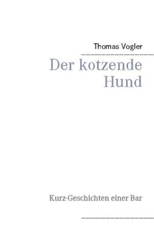 "Der kotzende Hund" ist eine lose Sammlung von teils seltsamen, abenteuerlichen, erstaunlichen, irrwitzigen Kurz-Geschichten, die alle eines gemeinsam haben: Es sind Bar-Geschichten. Erlebt in über 23 Jahren "Vogler-Geschichte". Und es könnte durchaus sein, daß Sie sich in der ein oder anderen Geschichte selbst wiederfinden ... - ob Sie das "Vogler" nun kennen, oder nicht.