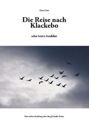 "Die Reise nach Klackebo" ist eine zeitlose Erzählung über die Zeit und das glückhafte Reisen, auf der Grundlage einer wirklich erlebten Fahrt nach Südschweden im goldenen Jahr 1968. Eine Zeitreise vor, aber auch schon nach dem Zeitalter des Tourismus. Ausgangspunkt ist "Klackebo", ein schöner rot angemalter alter schwedischer Offiziers-Landsitz von 1920, unweit der Gegend, in der Astrid Lindgren ihre glückliche Kindheit erlebte. Die sechs jungen Männer, die dort hin reisten, allesamt sich im "letzten Jahr ihrer Jugend" wähnend – als letzte Ausfahrt vor dem angedrohten Ernst des Erwachsenwerdens-, die hatten sich verrechnet. Und es begann ein Abenteuer. "Haben wir es vermasselt?" fragen sich zwei der Aufbrechenden schon nach wenigen Stunden, und es scheint eine "Reise der entgangenen Urlaubsfreuden" zu werden. Ebenso nicht im Regiebuch eingetragen, wie und vor allem wo die Reise enden wird. Auch konnten die jungen Weltenraumfahrer 1968 nicht ahnen, dass 2020 eine Leserin an sie schrieb:"Das Zeitgefühl", das diese ganz andere Novelle verbreitet, ist heilend und lässt diese jetzige unbegreifliche Phase, in der wir leben, relativieren." Sollten wir ab 2020 nur noch schwer verreisen können, gerade dann sollte man die schwerelos geschriebene "Reise nach Klackebo" zur Begleitung wählen, mitten im Schiffbruch des Reisens im weltweiten “Lockdown“. Das Beste aber von allem ist wohl, dass man während der Lektüre vergisst, wo man sich befindet und ganz ohne Anstrengung auf wirklich neue Gedanken kommt.