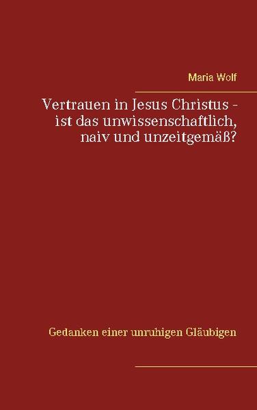 Frau Wolf hat in diesem Buch ihre Gedanken zu Glauben, Weltanschauungs-Konflikten, Gesellschaft, Wissenschaft und vielem mehr, in einem nachdenklichen Gedanken-Tagebuch niedergeschrieben. Ihre Überlegungen und Schilderungen sind lebendig und anschaulich, berühren aber auch wissenschaftliche Themen. Ihre Hingabe und Dankbarkeit für den Glauben wird deutlich spürbar, das hindert sie aber nicht, so manche Aspekte der Religion offen und kritisch in Frage zu stellen. Doch auch die wissenschaftliche Erkenntnisfähigkeit wird durchleuchtet. Frau Wolf liebt das wissenschaftliche Denken, Forschen und Entdecken, aber das heute stellenweise fast religiöse Vertrauen in die Wissenschaften erscheint ihr bedenklich. Es ist ein interessant fragendes, und besonnen nachdenkliches Buch. Frau Wolf wurde 1956 als Tochter sehr frei denkender Kunsterzieher in einer streng katholischen Kleinstadt geboren. Dies führte zu Konflikten, die Frau Wolf bis heute prägen, die aber auch eine Offenheit für scheinbar gegensätzliche Weltanschauungen und ebenso für die Vielfalt religiöser und spiritueller Wege bewirkt hat.