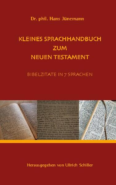 Das Kleine Sprachhandbuch zum Neuen Testament von Dr. phil. Hans Jünemann wendet sich an kultur- und sprachgeschichtlich interessierte Leserinnen und Leser, die nach den etymologischen Voraussetzungen biblischer Begriffe und ihrer sprachbildenden Wirkung in den indoeuropäischen Kultursprachen fragen. Zu diesem Zweck folgt die sprachvergleichende Analyse ausgewählter neutestamentlicher Begriffe und Wendungen einem doppelten Verfahren: zum einen werden sprachwissenschaftliche Erläuterungen zu den einzelnen Begriffen gegeben, die als philologische Ergänzungen zu den Angaben gängiger bibeltheologischer Wörterbücher und Lexika genutzt werden können, und zum anderen wird der jeweilige neutestamentliche Referenztext in Bibelübersetzungen der klassischen Schulsprachen (einschließlich des Neuniederdeutschen) angeführt, so dass der sprachgeschichtliche Vergleich erleichtert wird. Die Reihenfolge der abgedruckten Übersetzungen ist sprachlichen wie didaktischen Überlegungen verpflichtet. Einerseits geht sie von der Voraussetzung aus, dass nicht alle interessierten Leserinnen und Leser alle Schulsprachen gleichermaßen beherrschen (hier folgt die Anordnung dem Prinzip einer vermuteten, absteigenden Verbreitung). Auf der anderen Seite ermöglicht der sprachgeschichtliche Vergleich ein vertieftes Verständnis des Bedeutungsgehalts der jeweiligen neutestamentlichen Begriffe und erleichtert zugleich die Wahrnehmung sprachgeschichtlicher Abhängigkeiten zwischen den einzelnen Kultursprachen.