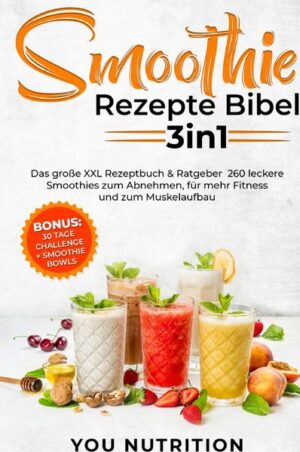 ★ Fit mit Smoothies - mit mehr Power Richtung Wohlfühlgewicht ★ Gesund und entspannt Abnehmen! Variationen ohne Ende -Magst du den Genuss von frischen Zutaten? -Gesund und trotzdem genauso lecker? -Als gesunde Power zum Abnehmen? -Mit sättigenden Smoothies zum Wohlfühlgewicht? Smoothies für mehr Fitness und zum Muskelaufbau? -Vielleicht zum Frühstück als gesunden Start in den Tag auch mit Smoothie Bowls? -Als 30 Tage Abnehm Challenge? Du erhältst von mir, absolut die besten gesunden und leckersten Smoothie Rezepte und die perfekte Lösung mit dieser Smoothie Bibel 3in1 XXL Rezeptbuch & Ratgeber + 30 Tage Challenge + Bonus in einem! Erhalte Einblicke in das wundervolle Land der gesunden Ernährung mit vielen abwechslungsreichen Smoothie Rezepten: ✓ Unkomplizierte Zutaten (leicht & simpel zu finden und preiswert) ✓ Die Geheimnisse der Smoothie Abnehm Power ✓ Sättigende Smoothie Rezepte ✓ Smoothies für mehr Fitness und Muskelaufbau ✓ Smoothies gegen Heißhunger ✓ Zuckerfreie und Laktosefreie Smoothie Rezepte ✓ Superfood Smoothies, Grüne Smoothies und Detox Rezepte ✓ Vegane Smoothie Rezepte ✓ Vielseitig einsetzbar und immer passend ✓ Praktisch, einfach und abwechslungsreich ✓ 30 Tage Abnehm Challenge ✓ Für jeden Geschmack etwas dabei ✓ Smoothie Bowls und vieles mehr Greife zu den wenigen Zutaten die nötig sind und zaubere Dir Dein Geschmackserlebnis! Mit nur einem Klick hast Du jetzt die Möglichkeit, in die Welt der leckeren Smoothie Power zu reisen! Sinne wecken - Emotionen loslassen - Pure Energie und Motivation