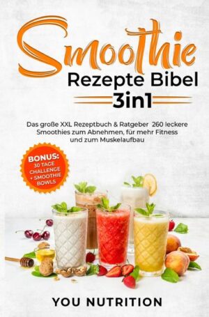 ★ Fit mit Smoothies - mit mehr Power Richtung Wohlfühlgewicht ★ Gesund und entspannt Abnehmen! Variationen ohne Ende • Magst du den Genuss von frischen Zutaten? • Gesund und trotzdem genauso lecker? • Als gesunde Power zum Abnehmen? • Mit sättigenden Smoothies zum Wohlfühlgewicht? Smoothies für mehr Fitness und zum Muskelaufbau? • Vielleicht zum Frühstück als gesunden Start in den Tag auch mit Smoothie Bowls? • Als 30 Tage Abnehm Challenge? Du erhältst von mir, absolut die besten gesunden und leckersten Smoothie Rezepte und die perfekte Lösung mit dieser Smoothie Bibel 3in1 XXL Rezeptbuch & Ratgeber + 30 Tage Challenge + Bonus in einem! Erhalte Einblicke in das wundervolle Land der gesunden Ernährung mit vielen abwechslungsreichen Smoothie Rezepten: ✓ Unkomplizierte Zutaten (leicht & simpel zu finden und preiswert) ✓ Die Geheimnisse der Smoothie Abnehm Power ✓ Sättigende Smoothie Rezepte ✓ Smoothies für mehr Fitness und Muskelaufbau ✓ Smoothies gegen Heißhunger ✓ Zuckerfreie und Laktosefreie Smoothie Rezepte ✓ Superfood Smoothies, Grüne Smoothies und Detox Rezepte ✓ Vegane Smoothie Rezepte ✓ Vielseitig einsetzbar und immer passend ✓ Praktisch, einfach und abwechslungsreich ✓ 30 Tage Abnehm Challenge ✓ Für jeden Geschmack etwas dabei ✓ Smoothie Bowls und vieles mehr Greife zu den wenigen Zutaten die nötig sind und zaubere Dir Dein Geschmackserlebnis! Mit nur einem Klick hast Du jetzt die Möglichkeit, in die Welt der leckeren Smoothie Power zu reisen! Sinne wecken - Emotionen loslassen - Pure Energie und Motivation