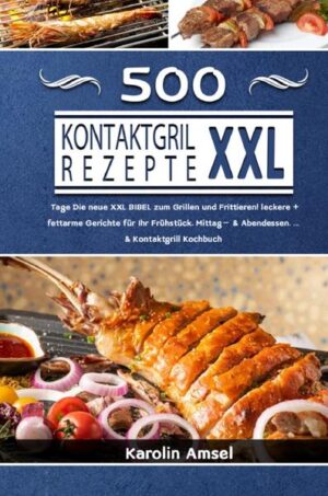 500 Tage Kontaktgrill Rezepte XXL Das große Kontaktgrill Kochbuch für Grillliebhaber ♦ inkl. Sandwiches, Fleisch, Fisch, Desserts und vieles mehr ♦ Wollen Sie mehr als nur grillen? Möchten Sie auch Sandwiches und Waffeln auf Ihrem Grill zubereiten? Möchten Sie vielleicht sogar drinnen Ihren Grill anwerfen? Dann sind dieses Buch und ein Kontaktgrill genau das Richtige für Sie. Hier erfahren Sie, was Sie über einen Kontaktgrill wissen müssen und sie bekommen eine Menge Rezepte, die Sie darauf wunderbar zubereiten können.