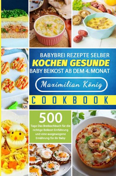 500 Tage Gesund kochen - Babybrei und Beikost für das Baby mit Altersempfehlung Gesunde Babynahrung einfach selber kochen. Geld sparen und gesunde Zutaten selber auswählen. Das Baby hat das Licht der Welt erblickt. Jetzt kommt eine entscheidende Zeit auf das Baby zu. Welche Nährstoffe, welche Nahrung soll man jetzt dem Baby geben? Die Fertignahrung aus dem Laden? mit Konservierungsstoffen und anderen Zutaten die du nicht kennst? Besser, du wählst die Zutaten selber aus und kannst dir so 100% sicher sein, dass dein Baby nur die besten und gesündesten Zutaten bekommt.