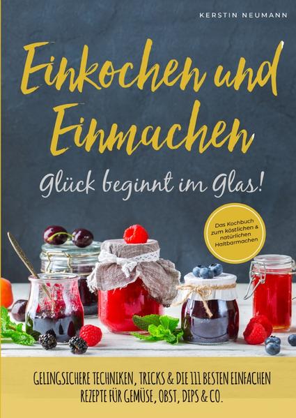 Nach Herzenslust für dich und die Familie einkochen: Einfach und entspannt? Hörst du schon das „Plopp“, wenn Du im trüben Winter ein Glas fruchtiges Erdbeer-Himbeer-Kompott öffnest und ein Stück Sommer in die kalte Jahreszeit bringst? Hausfrau und Mutter Kerstin Neumann verrät dir gelingsichere Methoden und Tipps, wie Du köstliche Leckereien einkochst! 4 Gründe, warum du mit diesem Buch Deine Speisekammer mit Liebe und Geschmack füllst (1) SPIELEND EINFACH EINSTEIGEN: Viele Ratgeber wollen dir weismachen: Um Vorräte anzulegen, musst du Selbstversorger sein. Diese Informationsfülle schreckt Einsteiger ab. Mit der richtigen Anleitung wird das Einkochen jedoch kinderleicht und gelingt im Handumdrehen. Erspare Dir Frustration und langes Rumprobieren durch falsche Rezeptangaben. In diesem Buch erfährst Du von Anfang an, mit welchen gelingsicheren Methoden du erfolgreich einkochst. (2) SAISONAL UND NATUR PUR: Das ganze Jahr genießen, worauf Du Lust hast…dieser Genuss ist 1000 Mal leckerer als industrielle Fertigprodukte. Dass schnell und lecker nicht gleich ungesund heißt, beweist du mit diesen Rezepten. Ganz nebenbei vermeidest Du Verpackungsmüll und Transportwege. (3) OHNE SPEZIELLES EQUIPMENT: Befürchtest Du, fürs Einkochen teure Utensilien zu benötigen? Wir können dich beruhigen! Hier erfährst du wichtige Basics - ganz ohne teures Equipment. (4) FÜR DICH IM ALLTAG UMSETZBAR: Vielleicht stellst du bei anderen Kochbüchern oft genervt fest, dass Du in 100 Läden rennen musst, um alle Zutaten zu bekommen. Die Autorin Kerstin Neumann hat das Problem erkannt und für dich gelöst: Mit diesem Buch gelingt es dir, mit leicht erhältlichen Lebensmitteln kreative und vielfältige Gerichte zu zaubern. Zudem erfährst Du praxisnahe Tipps, wie Du mit eingekochten Gerichten im Alltag vollwertig auftischst - ohne jeden Tag lange am Herd stehen zu müssen. Bestelle jetzt und erlebe dein pures Gläser-Glück! Sogar die Kinder werden es lieben!