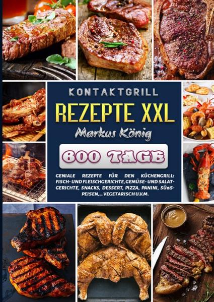 600 Tage Rezepte für den Kontaktgrill Sie suchen nach leckeren Kreationen für ihren Grill? Wenn ja, dann ist Kontaktgrill Rezepte XXL: 100 leckere und einfache Rezepte für Fisch, Fleisch, Kartoffeln, Gemüse, Sandwich, Brot und mehr - Das große Kontaktgrill Rezeptbuch von Thorsten Gilbert genau das Buch, was Sie brauchen! Dies ist das ultimative Kontaktgrill Rezeptbuch und ein Muss für jeden Besitzer eines Kontaktgrills! Vom Müsliriegel to-grill und dem French Toast mit Erdbeeren über das Honey BBQ Flankensteak vom Rind und dem Grill-Burger bis zu Buscetta mit Tomaten und Papaya - Mango Hähnchen auf dem Spieß. Das Kochbuch bietet alles, was sich das kulinarische Herz so wünscht!