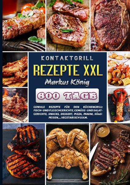 600 Tage Rezepte für den Kontaktgrill Sie suchen nach leckeren Kreationen für ihren Grill? Wenn ja, dann ist Kontaktgrill Rezepte XXL: 100 leckere und einfache Rezepte für Fisch, Fleisch, Kartoffeln, Gemüse, Sandwich, Brot und mehr - Das große Kontaktgrill Rezeptbuch von Thorsten Gilbert genau das Buch, was Sie brauchen! Dies ist das ultimative Kontaktgrill Rezeptbuch und ein Muss für jeden Besitzer eines Kontaktgrills! Vom Müsliriegel to-grill und dem French Toast mit Erdbeeren über das Honey BBQ Flankensteak vom Rind und dem Grill-Burger bis zu Buscetta mit Tomaten und Papaya - Mango Hähnchen auf dem Spieß. Das Kochbuch bietet alles, was sich das kulinarische Herz so wünscht!