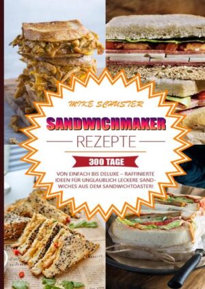 Rezepte für den Sandwichmaker - 300 Tage Rezepte kreativ und schnell (inklusive vegetarisch, vegan und Sandwich Spezialitäten) In diesem Buch wird jeder Sandwichliebhaber fündig. In über Rezepten von klassisch bis extravagant, einfach bis kompliziert, süß bis pikant wird dem schnellem Hunger Einheit geboten. Zusätzlich zu sehr vielen Sandwichmaker-Rezepten finden sie auch klassische Sandwichrezepte, Sandwich Spezialitäten, vegetarische und vegane Sandwichrezepte. Nicht zu vergessen Rezepte für selbstgemachte Saucen und Brote. Machen Sie mehr aus Ihrem Sandwich als nur ein Brot.