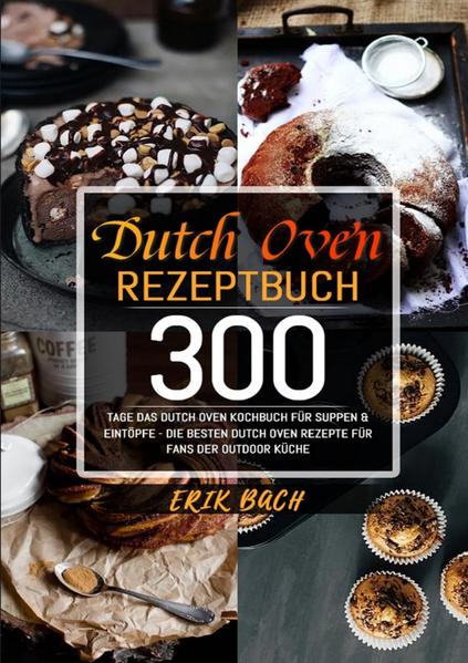 300 Tage Dutch Oven Rezeptbuch Mit dem Dutch Oven, bekommt das Outdoor Kochen ein besonderes Flair. So lassen sich mit dem Feuertopf, wie er auch genannt wird, besonders deftige und aromatische Gerichte zubereiten. Egal ob beim Camping, Lagerfeuer oder im Garten, das rustikale Garerlebnis, kann von überall genossen werden. Der Dutch Oven, ist durch seine simple Bedienungsweise und den vielen Zubereitungsmöglichkeiten, eine super Alternative zum normalen Grill. In diesem Kochbuch, werden Sie viele köstliche Rezeptideen und hilfreiche Tipps und Tricks, rund um den Dutch Oven finden.