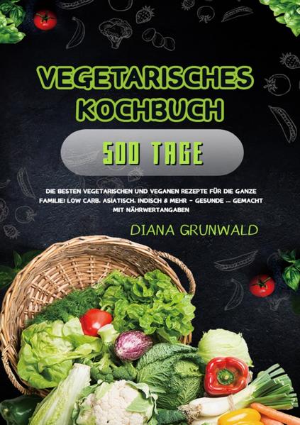 Das vegetarische Kochbuch für Anfänger 500 Tage ausgewählte vegane und vegetarische Rezepte Genießen sie diese einfach zuzubereitenden vegetarischen Rezepte. Sie sind ideal für Anfänger. Aber auch Fortgeschrittene werden mit den Rezepten Ihre Freude haben. Sie würden gerne neue und gesunde Rezepte zubereiten? Sie wollen vegetarische, fleischfreie Alternativrezepte testen? Sie wollen dabei nicht stundenlang in der Küche stehen? Sie wollen getestete Rezepte verwenden und sich auf Erprobtes verlassen? Alles kein Problem. In diesem großen Kochbuch finden Sie meine 125 vegetarischen Lieblingsrezepte. Dieses Kochbuch gibt Ihnen Inspiration, die Ihnen dabei hilft sich gesund und ausgewogen zu ernähren. Vor allem sind diese Rezepte einfach gehalten, ohne exotische Zutaten und meistens sehr schnell herzustellen.