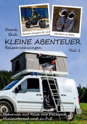 Weiter, besser und teurer ist das Motto der Zeit. Dabei ist in der Nähe so viel zu erleben und zu entdecken. Im letzten Jahr habe ich es ausprobiert. Naturnah in einem Dachzelt zu übernachten, in Wanderschuhen und auf einem Minimotorrad von Brixton Motorcycles die Gegend zu erkunden, Städte zu besuchen. Es ist kostengünstig und vergnüglich. Die vorliegende, unterhaltsame Reiseerzählung nimmt offene und an Wissen interessierte Leser mit auf kleine Abenteuer, Touren und Wanderungen in Form persönlicher Gedanken und Erlebnisse zu Schwerin, Wismar, Nierstein, Mainz, Welver, Soest, Möhnesee, Niederwörresbach, Trier, Erbeskopf, Blankenheim.