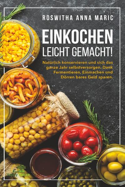 Die besten Geheimtipps aus Großmutters Zeiten! Sie möchten mehr über das Einmachen, Einkochen, Einlegen, Dörren und Fermentieren erfahren? Dann ist dieses Buch die beste Wahl für Sie. Neben den Grundlagen, vielen Geheimtipps, ausführlichen und übersichtlichen Anleitungen warten viele internationale, aktuelle und längst vergessene Rezeptideen auf Sie. Und warum nicht gleich die neuen Erfahrungen in die Praxis umsetzen? Mit vielen klassischen und außergewöhnlichen Top-Rezepten erfüllt sich der Traum einer Vorratshaltung wie zu Großmutters Zeiten. Erfreuen Sie Familie und Freunde mit leckeren Marmeladen, Gelees, Fruchtaufstrichen und Säften. Reichen Sie pikant eingemachte Chutneys, Relishes und Pestos zu den verschiedenen Gerichten, und erleben Sie dabei unbekannte Gaumenfreuden. Lassen Sie vergangene Zeiten wieder aufleben, indem Sie Joghurt, Käse und Brot in Eigenregie zubereiten. Erfreuen Sie Ihre Liebsten, indem Sie leckere Saucen und Suppen konservieren, um auch nach einem anstrengenden Arbeitstag ein leckeres und gesundes Essen bereitzuhalten. Kaufen Sie jetzt das Buch und versorgen Sie sich das ganze Jahr mit leckeren Köstlichkeiten!