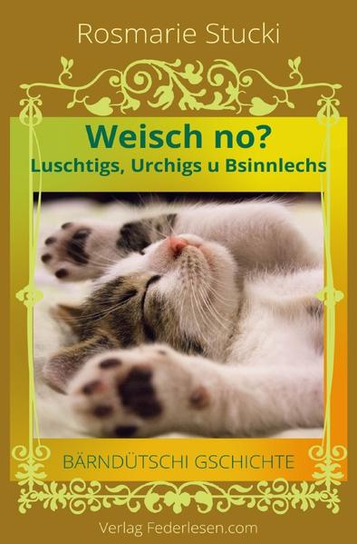 Weisch no? - Urchigs, Luschtigs u Bsinnlechs. Die Mundartautorin Rosmarie Stucki erfreut uns mit neuen Geschichten aus ihrem Leben - altbekannt in ihrem "urchigen" Berndeutsch, einem der vielen Schweizer Mundart Dialekte. Farbig, luschtig u ungerhaltsam verzellt üs d Rosmarie Stucki us ihrem Läbe. Gschichtli, Müschterli u Anekdote über Hüng u Chatze, Ching u Chegu. Aber si cha o nachdänklech si u sinniere. Chlyni Ufmunterige für Härz u Gmüet.