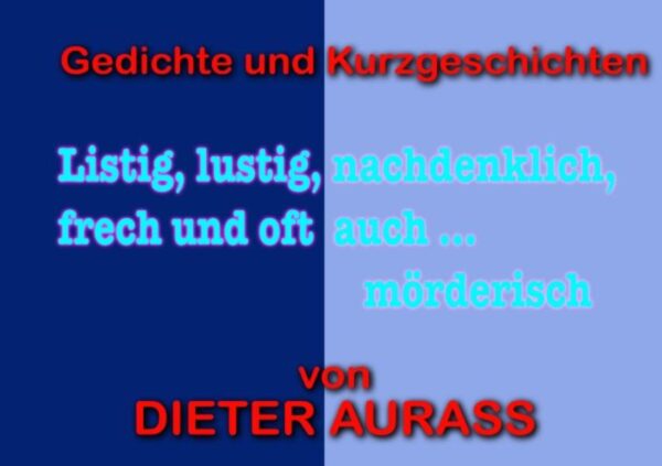 Gesammelte Gedichte und drei, bisher noch unveröffentlichte Kurzkrimis. Auf Lesungen und bei öffentlichen Auftritten trägt der Autor gerne lustige und auch nachdenklich stimmende Krimigedichte vor. Zusätzlich liest er auch aus seinem großen Fundus an Kurzkrimis vor. Aufgrund der zahlreichen Nachfragen, ob man diese Gedichte denn auch irgendwo kaufe könne, hat er sich nun entschlossen, diesen kleinen Sammelband zu verlegen.