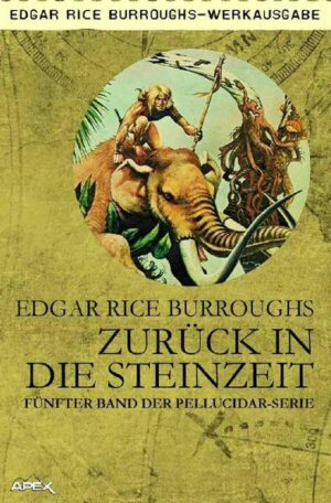 Das Abenteuer in Pellucidar geht weiter! Leutnant Wilhelm von Horst ist ein Gestrandeter in einer wilden Welt voller Urzeitmenschen und Dinosaurier. Auf der Suche nach dem Rest seiner Expedition wird er von Flugsauriern verschleppt, muss sich aus den Fängen eines unheimlichen Kannibalen-Stamms befreien und trifft schließlich auf die widerspenstige La-ja, die ihm zeigt, dass selbst in der brutalen Welt der Steinzeit Liebe gedeihen kann... ZURÜCK IN DIE STEINZEIT (erstmals im Jahr 1937 als 6teilige Serie im ARGOSY-WEEKLY-Magazin veröffentlicht) ist der fünfte Roman der PELLUCIDAR-Serie. Der Apex-Verlag veröffentlicht ZURÜCK IN DIE STEINZEIT als deutsche Erstveröffentlichung in der Übersetzung von Chris Bucher.