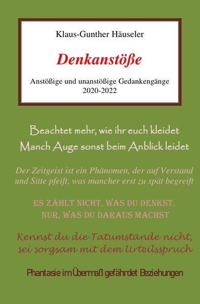 Leben ohne Denken gleicht Fahren ohne Lenken. Gut geht’s nur geradeaus. Die Kurve bringt das Aus. Denken ist ein komplexer Vorgang. Wir unterscheiden viele Denkarten wie beispielsweise das Aus-, Nach-, Um- oder Querdenken. Denkprozesse werden häufig ausgelöst und angestoßen. Durch große Ereignisse, durch Kleinigkeiten. Dieses Buch liefert Denkanstöße. Wenn sich die Leserin oder der Leser an der einen oder anderen Stelle fragen sollte »Was hat sich der Autor denn dabei bloß gedacht?« wäre meine Antwort »Denk doch mal drüber nach!«