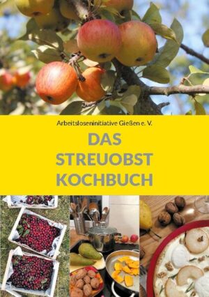 Das Streuobstkochbuch. Apfel, Birne, Kirsche, Pflaume, Quitte, Walnuss und Wildobst - das Streuobstkochbuch bietet vielfältige Rezepte mit heimischen Obstsorten von herzhaft bis süß. Ob klassische Konfitüre, veganer Kuchen, Suppe, Gratin, Saft oder ein herzhafter Braten - bei den 102 Rezepten ist für jeden Geschmack etwas dabei. Die Mehrzahl der Rezepte ist vegetarisch, viele sind vegan. Alle Rezepte sind mit Fotos versehen. Gesammelt und erprobt wurden sie von der Arbeitsloseninitiative Gießen. Der gemeinnützige Verein betreut seit mehreren Jahren eine Streuobstwiese und bietet hier Erwerbslosen ein abwechslungsreiches Beteiligungs- und Beschäftigungsprojekt an. Mit der Pflege der Wiese trägt er gleichermaßen zum Erhalt eines wertvollen Naturraums bei. Informationen rund um Ernte, Lagerung und Verarbeitung der Obstsorten runden den Ratgeber ab.