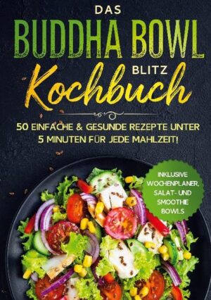 Sie wollen trotz Alltagsstress eine gesunde und ausgewogene Ernährung in Ihren Alltag integrieren? Sie wollen Buddha Bowl Rezepte, die nicht ewig brauchen bis sie fertig sind? Dann ist unser Buddha Bowl Blitz Kochbuch mit bis zu 50 einfachen & gesunden Rezepten genau das Richtige für Sie! Buddha Bowl Rezepte sind sehr gesund, da sie mit frischen regionalen Zutaten hergestellt werden. Dies ist nicht nur vorteilhaft für den Menschen, sondern auch für seine Umwelt, die beide miteinander harmonieren sollten. Dies ist aber in unserer heutigen Zeit längst nicht mehr selbstverständlich. Zu schnell sind wir wieder im Berufs- und Alltagsstress gefangen und achten immer weniger auf eine gesunde ausgewogene Ernährung. Viele Rezepte haben den Nachteil etwas aufwendig in der Zubereitung zu sein und nehmen vermehrt Zeit in Anspruch. Darunter leider auch Buddha Bowl Rezepte. Zeit, die wir uns jedenfalls nicht gerne nehmen wollen. Doch auch hierfür gibt es eine Lösung. In diesem besonderen Buddha Bowl Kochbuch finden Sie bis zu 50 von uns auserwählte Buddha Bowl Blitz Rezepte, die nicht nur sehr lecker und gesund sind, sondern sich ganz leicht unter 5 Minuten zubereiten lassen. Die Rezepte in diesem Buch haben zudem den Vorteil, dass sie sich zumeist mit regionalen Zutaten zubereiten lassen. Um nicht auf Fertigprodukte zurückgreifen zu müssen, empfehlen wir Ihnen am Wochenanfang Reis und Kartoffeln vorzukochen, kühl aufzubewahren und anschließend die frischen Zutaten nach Rezept hinzuzugeben.In diesem Buddha Bowl Blitz Kochbuch finden Sie bis zu 50 abwechslungsreiche Rezepte für Frühstück, Mittagessen, Abendbrot und Nachtisch sowie einen Wochenplaner, um für die Woche strukturiert einzukaufen.Wir wünschen Ihnen viel Spaß beim Kochen, einen guten Appetit und viel Erfolg bei Ihren Zielen! Das erwartet Sie: - 50 abwechslungsreiche Rezepte zum Frühstück, Mittagessen, Abendbrot und für den Nachtisch - Leckere Salat- und Smoothie Bowls - Ein Wochenplaner für Ihre Einkäufe und effektives Vorkochen