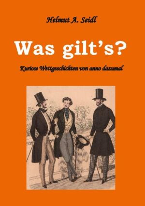 Was gilt die Wette? Das ist seit jeher eine reizvolle Herausforderung, die man im Glauben an einen Gewinn eingeht. Doch ist dabei auch Verlieren möglich, früher bisweilen sogar der Verlust des Lebens. Um Leben und Tod geht es nun in den hier angeführten Wett-Anekdoten, die historischen Zeitungen und Zeitschriften entnommen sind, ganz und gar nicht. Vielmehr handelt es sich dabei meist um Wetten, in denen Humor, Hinterfotzigkeit, List, Übervorteilung und Schlauheit die Hauptrollen spielen. Oft dreht es sich, wie etwa beim Wagenrad-Treiben oder dem Veloziped-Fahren, um Geschwindigkeit. Gefragt für das Gelingen einer Wette sind aber auch Trinkfestigkeit, Gedankenlesen, Geistesgegenwart, Sprungkraft, Sprachgewandtheit, Schauspielerei und vor allem: Wagemut. Das Beispiel der Wettfahrten mit dem Veloziped, das in die heute so populäre Kategorie der Sportwetten einzuordnen wäre, verdeutlicht wohl am besten, dass in diesem Büchlein von historischen Wettgeschichten die Rede sein wird. Die 22 einschlägigen Anekdoten decken dabei einen Zeitraum von über 300 Jahren ab, von der Elisabethanischen Epoche bis zum Deutschen Kaiserreich. Die Wette zu dieser Auswahl kurioser Wettgeschichten wäre nun: Wetten, dass Ihnen die meisten, wenn nicht gar alle, der hier versammelten Wetten noch unbekannt sind?