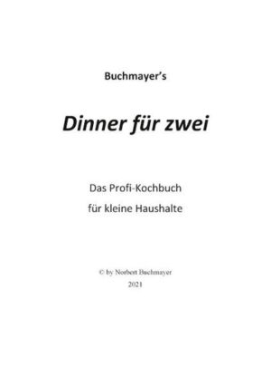 Tun Sie für sich selbst etwas gutes, Sie sind das Wertvollste was Sie besitzen. Hier werden Rezepte angeführt, welche sich für kleine Haushalte eignen. Damit das Zubereiten leichter fällt, gibt es zu jeder Speise einen Einkaufszettel.