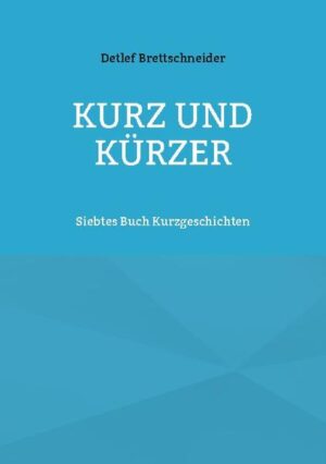 Es gibt einen alten Spruch, welcher da lautet: "Die Katze lässt das Mausen nicht". Umgemünzt auf den Verfasser des vorliegenden Buches kann man sinngemäß sagen: "Wer einmal begonnen hat Kurzgeschichten zu schreiben, der bleibt auch dabei". Deshalb liegt mit diesem Machwerk bereits der siebente Band von Geschichtchen vor, die allesamt der Fantasie des Autors entsprungen sind. Fiktive Kriminalfälle, ein bisschen Liebe und skurrile Gedanken ausgedachter Personen warten genau wie in den vorherigen Büchern auch diesmal auf geneigte Leser und Leserinnen.