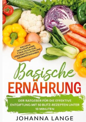 Aufgrund von körperlichen Problemen haben Sie die Empfehlung erhalten sich basisch zu ernähren, wissen aber nicht wie Sie anfangen sollen oder haben zu wenig Zeit zum Kochen? Dann ist dieses Kochbuch mit bis zu 50 Blitzrezepten und Wochenplaner genau das Richtige für Sie! Viele Menschen leiden aufgrund der falschen Ernährung an Krankheiten wie Muskelschmerzen, Konzentrationsschwierigkeiten, Hautproblemen, Rheuma oder auch Herz-Kreislauf-Problemen.Ursache dieser Erkrankungen ist ein unausgeglichener Basenhaushalt, der sich aber mit der richtigen Ernährung und etwas mehr Bewegung wieder ausgleichen lässt, wodurch das körperliche Wohlbefinden schnell wieder ansteigt. Der Umstieg auf eine andere Ernährungsweise ist nicht immer so leicht, wie man manchmal denkt und schnell vermisst man seine alten jedoch leider ungesunden Lieblingsgerichte. Zudem ist die Zeit oft zu knapp um gesunde Gerichte zubereiten zu können. Doch hier setzt das Buch an. Mit bis zu 50 Blitz-Rezepten unter 10 Minuten, werden Sie in der Lage sein, sich schnell gesunde Gerichte zubereiten zu können. Die Rezepte sind nicht nur gesund, sondern zudem auch sehr schmackhaft. Also kein Grund auf etwas verzichten zu müssen. Ebenfalls wird Sie ein Wochenplaner und ein 7-Tage-Detox-Kur Plan bei Ihrem Ziel begleiten. Wählen Sie sich zudem mit der Lebensmittelliste, die richtigen Zutaten beim Einkauf aus und werfen Sie einen Blick auf die Nährwertangaben bei jedem Rezept.Wir wünschen Ihnen viel Erfolg bei Ihrer Genesung und vor allem guten Appetit! Das erwartet Sie: - 50 leckere Blitzrezepte unter 10 Minuten - Ein Wochenplaner mit Einkaufsliste zum Downloaden - Neben einer Lebensmittelliste für basische Lebensmittel eine 7 Tage Detox-Kur