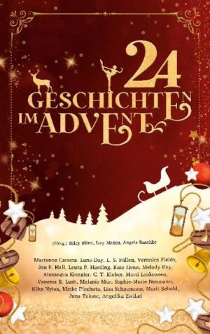 24 Tage - 24 Geschichten  Der Advent ist eine Zeit zum Träumen, Lieben, Lachen und Plätzchen backen. Eine Zeit für Familie und Freunde, für Besinnlichkeit und Magie. Lass dich von diesem außergewöhnlichen Adventskalender jeden Tag aufs Neue in eine weihnachtliche Geschichte entführen. Erlebe den Zauber einer magischen Halskette, die Macht von Sternenstaub und ein Wiedersehen mit einem alten Freund. Entdecke das Wunder der Weihnacht mit zwei Meermädchen, lies die Briefe eines Unbekannten. So wird die Adventszeit zu einer spannenden und bunten Reise voller Überraschungen.   Der Erlös aus den Einnahmen der Anthologie wird an den Dachverband Clowns in Medizin und Pflege Deutschland e.V. gespendet.