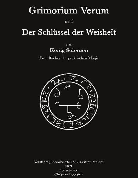 Die magischen Bücher, die seit der Antike König Solomon zugeschrieben werden, sind über die Jahrhunderte ins unüberschaubare gewachsen. Dennoch haben einige von ihnen einen festen Platz in den okkulten Bibliotheken gefunden. Diese beiden hier veröffentlichten Bücher scheinen eine eigentümliche Einheit zu bilden - nicht nur auf der spirituellen Ebene - auch in der praktischen Anwendung ergänzen sie sich. So wird im »Schlüssel der Weisheit« die Bereitung der magischen Werkzeuge, das Zeichnen der Kreise und Siegel, sowie das Weihen und Räuchern erklärt und leistet für die Beschwörungen der Geister im Grimoirium Verum gute Dienste.