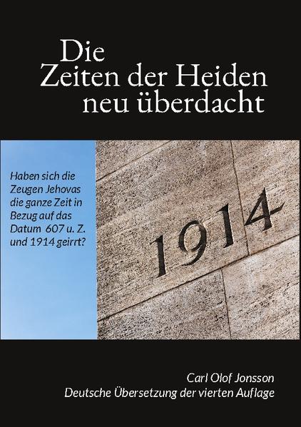 Die Vorstellung, dass die "Zeiten der Heiden", auf die in Lukas 21:24 Bezug genommen wird, einen Zeitraum von 2.520 Jahren umfassen, hat bei vielen, die in den vergangenen zwei Jahrhunderten die Wiederkunft Christi erwartet haben, zu Spekulationen und Enttäuschungen geführt. Wie ist dieser Glaube entstanden und entwickelt worden? Was zeigen die historischen und biblischen Fakten? Die Zeiten der Heiden neu überdacht des schwedischen Autors Carl Olof Jonsson ist eine wissenschaftliche Abhandlung, die auf sorgfältigen und umfangreichen Forschungen beruht, einschließlich einer ungewöhnlich detaillierten Studie der assyrischen und babylonischen Aufzeichnungen in Bezug auf das Datum der Zerstörung Jerusalems durch den babylonischen Eroberer Nebukadnezar. Die Publikation zeichnet die Geschichte einer langen Reihe von Auslegungstheorien im Zusammenhang mit Prophezeiungen aus den biblischen Büchern Daniel und Offenbarung nach, beginnend mit denen des Judentums in den ersten Jahrhunderten, über den mittelalterlichen Katholizismus, die Reformatoren und bis in den britischen und amerikanischen Protestantismus des neunzehnten Jahrhunderts. Sie enthüllt den tatsächlichen Ursprung der Interpretation, die schließlich das Datum 1914 als vorausgesagtes Jahr für das Ende der "Zeiten der Heiden" hervorbrachte, ein Datum, das bis heute von der als Zeugen Jehovas bekannten religiösen Bewegung übernommen und weltweit verkündet wird. Die Bedeutung dieses Datums für den Alleinvertr