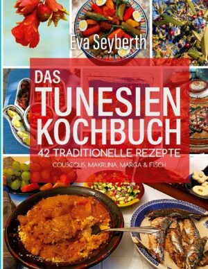 Essen Sie lieber vegetarisch, vegan oder mit Fleisch? Die tunesische Küche ist eine der wenigen, bei der es geschmacklich kaum einen Unterschied macht, ob sie mit oder ohne Fleisch gekocht haben. Die Saucen, ob für Couscous oder Nudeln, sind allesamt außergewöhnlich würzig: sie bringen Feuer und Geschmack in jede Mahlzeit. Couscous geht immer. Von einigen Speisen hat man vielleicht irgendwann genug. Couscous gehört definitiv nicht dazu. Länger als 2000 Jahre kochen ihn die Berberfrauen schon und inzwischen gehört er sogar zum immateriellen Weltkulturerbe auf der Unescoliste. Seit Kolumbus vor 500 Jahren die Tomaten einführte, hat sich geschmacklich vieles getan. Die raffiniert gewürzten köstlichen Saucen wärmen Herz und Bauch und zaubern Zufriedenheit und Wohlbefinden für Ihre Gäste. Aufeinander abgestimmte Gewürze wie Kurkuma und Kumin oder die unübertreffliche Gewürzmischung Ras el Hanout lassen das Gourmet-Herz höher schlagen. Gerne wird die Familie auch mit verschiedenen selbstgebackenen Fladenbroten verwöhnt. Davon bäckt man besten gleich etwas mehr: sie sind so beliebt, dass selten einmal etwas übrig bleibt. Es sei denn, es winkt noch eine himmlische Nachspeise. Wie in allen arabischen Ländern, so sind Kuchen, Kekse und andere süße Leckereien sehr beliebt in Tunesien. Der Fantasie sind hier kaum Grenzen gesetzt. In immer neuen Variationen zusammengefügt und zubereitet verführen Honig, Mandeln, Nüsse, Datteln, Sesam, Grieß, Marzipan, Pistazien und Pinienkerne neben feinen Cremes und saftigem Obst. Orientalisches Gebäck bringt Glanz auf die Kaffeetafel, die Blütenaromen und Gewürze einen Hauch von Luxus. Aber Vorsicht: es kann süchtig machen! Wer für tunesische Gäste zu kochen plant oder sich mit Originalzutaten aus Tunesien eindecken möchte, für den ist das umfangreiche "Küchenarabisch" die ideale Fundgrube. Ob Gewürze oder Getränke, Gemüse oder Zubereitungsweisen, alles ist - nach Themen alphabetisch sortiert - übersichtlich am Ende des Buches aufgelistet. Fazit: Realistische nachkochbare Rezepte der tunesischen Hausmannskost - die optimale Einführung in die "Rote Küche" Tunesiens.