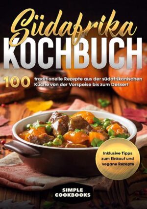 Sie wollen authentisches, südafrikanisches Essen zubereiten? Sie möchten wissen, was die südafrikanische Küche ausmacht? Dann ist dieses Kochbuch genau das Richtige für Sie! Bevor Sie sich gleich in die Küche stürzen, erwartet Sie eine Einleitung, in der Sie alles Wissenswertes über südafrikanisches Essen erfahren und zeitgleich Tipps und Tricks für die Zubereitung an die Hand bekommen. Direkt danach können Sie in 100 vielfältigen, leicht zuzubereitenden Rezepten stöbern. Egal, ob Sie eine Vorspeise, etwas zum Mittag- oder Abendessen, zum Frühstück oder ein süßes Dessert suchen - hier werden Sie das Richtige finden. Zudem finden Sie auch verschiedene Rezepte, falls Sie sich vegan ernähren. Die südafrikanische Küche ist unglaublich vielfältig, da in diesem Land viele unterschiedliche Einflüsse zusammenkommen. Guten Appetit!